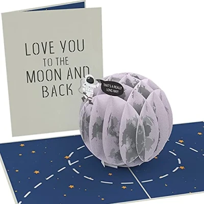 Image of PopLife Love You to the MOON 3D Pop Up Card Happy Birthday, Anniversary, Valentine&#039;s Day Surprise, Just Because, Father&#039;s