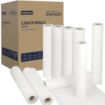 Image of 12 White Couch Rolls Hygiene Roll 20&quot; Medical Salon Beauty 40M Long