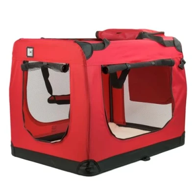 Image of KCT Extra Large Red Fabric Pet Carrier Crate Travel Transport Bag for Cats and Dogs