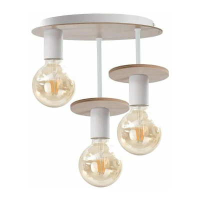 Image of Saturn Multi Arm Semi Flush Ceiling Light Natural, 30cm, 3x E27