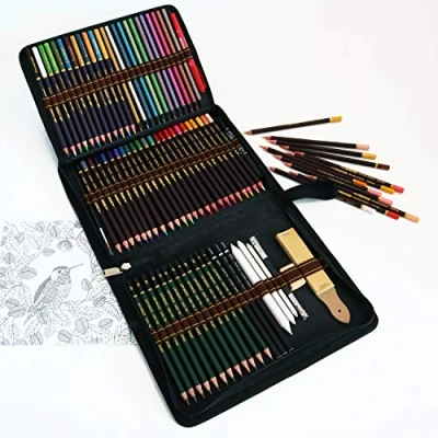 Image of Majoart Colouring Pencils Sketch Drawing Set,Colouring and Sketching Graphite Art Supplies Set in Big Pencil Cases, Best for Beginners Adults