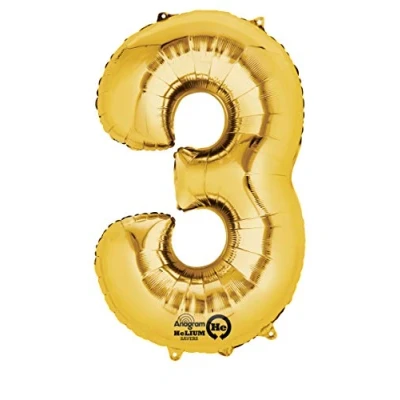Image of Amscan 2824801 S/Shape:3 Gold