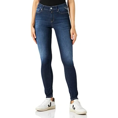 Image of REPLAY Women&#039;s Luzien Recycled Jeans, 007 Dark Blue, 29W x 32L