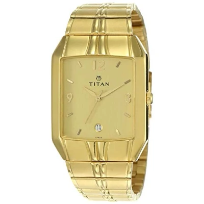 Image of Titan Men&#039;s Karishma Analog Golden Dial Watch