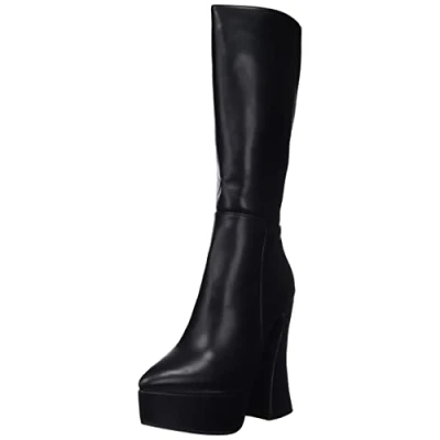 Image of LAMODA Women&#039;s Going Under Ankle Boot, Black Pu, 7 UK