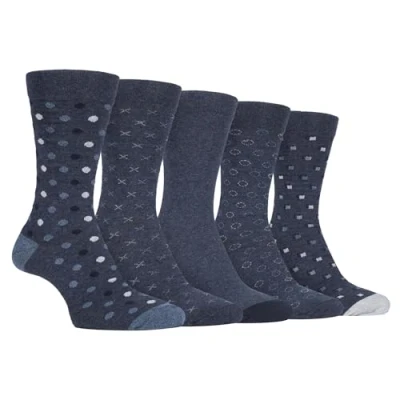 Image of Farah 5 Pack Mens Thin Breathable Classic Patterned Soft Top Office Cotton Dress Socks (6 11 uk, CS192DENTEL (Polka Dot))