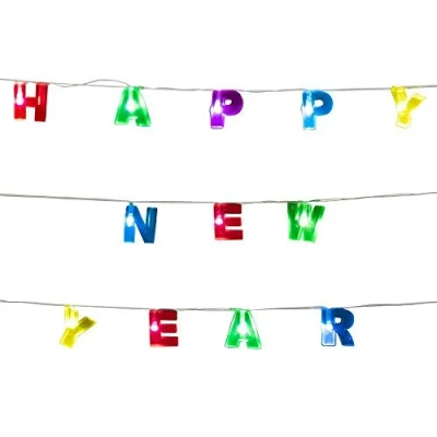 Image of Boland 13469 LED Fairy Lights Happy New Year, Length 160 cm, Battery Type 2 x AA, Decoration, Lighting,