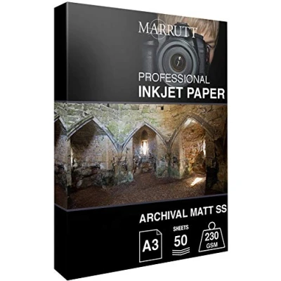 Image of Marrutt 230gsm Archival Matt Single Sided Inkjet Photo Paper: A3 50 Sheets