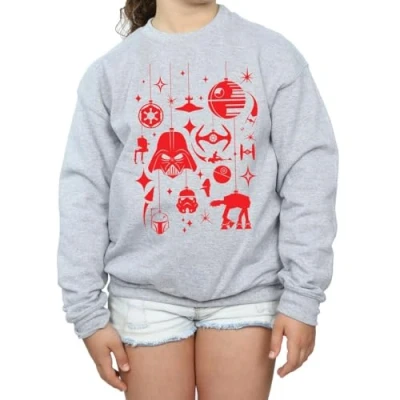 Image of Star Wars Girls Christmas Humbug Sweatshirt 5 6 Years Sport Grey
