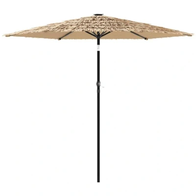 Image of vidaXL Garden Parasol with Steel Pole Brown 223x223x213 cm