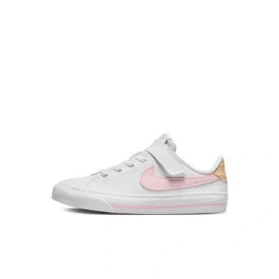 Image of Nike Court Legacy Sneaker, White/Pink Foam/Sesame/Honeyd, 3.5 UK