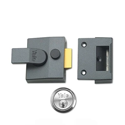 Image of YALE YAL85DMGSC B 85 DMG SC 40 Nightlatch Dark Metallic Finish, High Security with Automatic Deadlock, Gray,