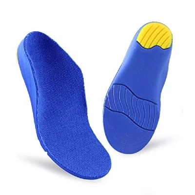 Image of Children Orthotic Insoles Comfort Athletic Poly Urethane Gel Kids Sports Inserts Heel Cushion for Flat Feet Arch Support Foot Pain 19CM