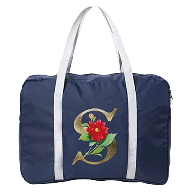 Image of Cabin Bag 45x36x20 for Easyjet Airlines Underseat Travel Holdall Carry on Hand Luggage Weekend Packable Duffel Bag,Sports Fitness (Golden Flower S)