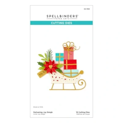Image of Spellbinders S4 1358 Delivering Joy Sleigh Etched Dies from The Handmade Holidays Collection