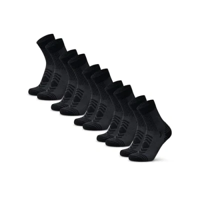 Image of DANISH ENDURANCE Walking Socks Merino Wool Lightweight, Anti Blister Hiking Socks, Breathable Trekking for Men &amp; Women, Unisex, 5 Pack, Black, 6 8