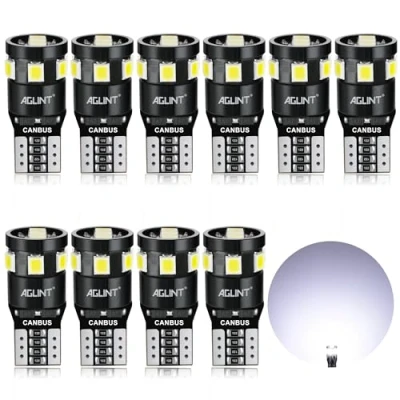 Image of AGLINT T10 194 LED Bulb CANBUS Error Free W5W 501 168 2825 Wedge 12V Replacement for Car Interior Dome Map Door Side Trunk Courtesy Position Light License Plate Lights 6500K White 10PCS