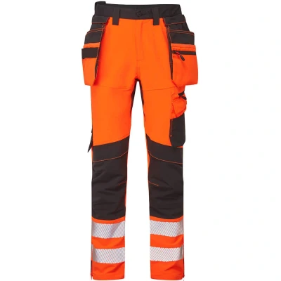 Image of Portwest DX4 Hi Vis Detachable Holster Pocket Craft Trousers Orange/Black 32