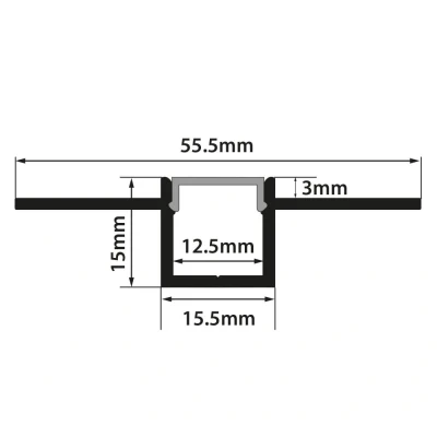 Image of Lyyt Aluminium Extrusion for LED Tape Profile Flush Mounted Plaster in 2 Metre