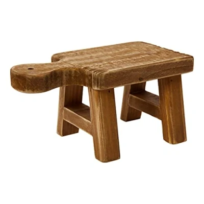 Image of Creative Co op DA6897 Wood Pedestal with Handle, Natural, Square