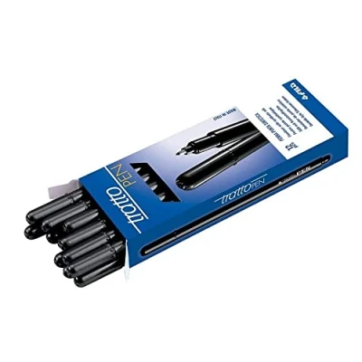 Image of Tratto PEN Black Felt Tip Pens (Black, 0.5 mm, Water Based Ink, 12 Pieces)