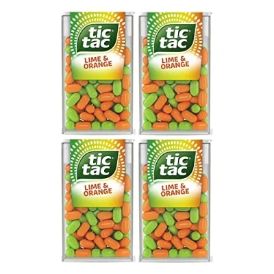 Image of 4 x Lime &amp; Orange Tic Tac Mint Sweets For Little Moments of Refreshment Sold By VR Angel