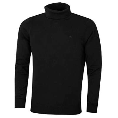 Image of Calvin Klein Mens Roll Neck Sweater Black XXL