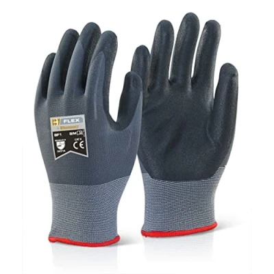 Image of NITRILE PU MIX COATED GLOVE BLACK/GREY XL