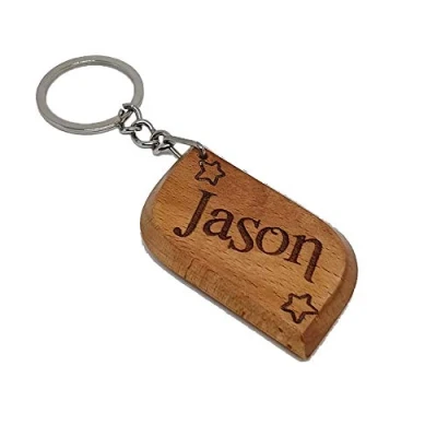 Image of Jason Personalised Name Engraved Wooden Keyring Keychain Key Ring