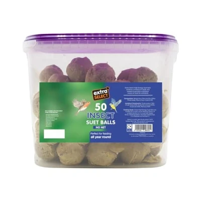 Image of Extra Select Insect Suet Balls In Tub 50x85gm Premium Wild Bird Food with Convenient Storage