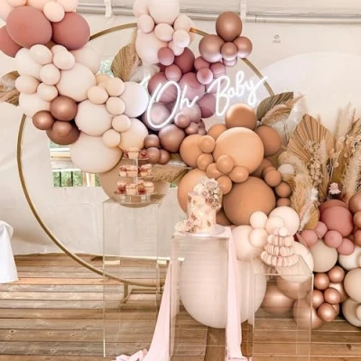 Image of Dusty Pink Balloon Arch Kit,110Pcs Nude Balloons Garland with Blush Cream Peach Rose Gold Retro Apricot for Birthday Party,Baby Shower,Wedding,Bridal Shower Decoration