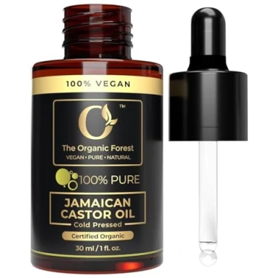 Image of Organic Black Jamaican Castor Oil 100% Pure, Cold Pressed, Unrefined Best for Hair, Skin, Eyebrows &amp; Eyelashes Helps Thicker, Stronger Hair Moisturizes Skin Natural Vegan