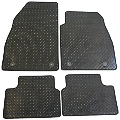 Image of JVL 1315R Fully Tailored Rubber Car Mat, Set of 4, Black