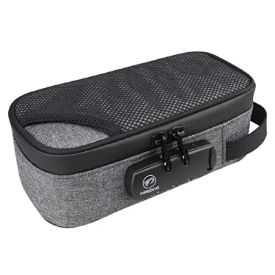 Image of FIREDOG Smell Proof Case, Odor Bag Fabric Carbon Lined Container for Travel Storage (Grey)