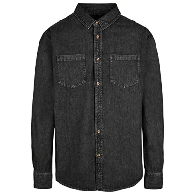 Image of Build Your Brand Men&#039;s By152 denim Shirt, Black Washed, XL