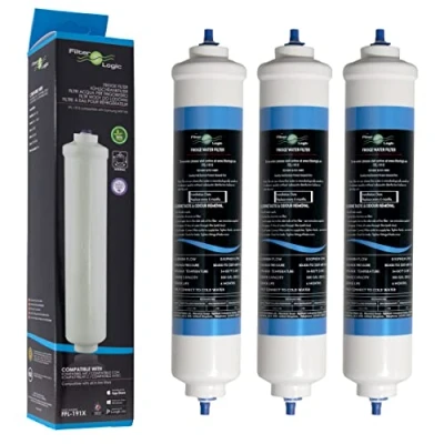 Image of FilterLogic FFL 191X 3 Pack Fridge Water Filter Compatible with HAIER 0060823485A Cartridge for American Style Freezer HRF 628A 628I 630A 630I 636I 522I Refrigerator