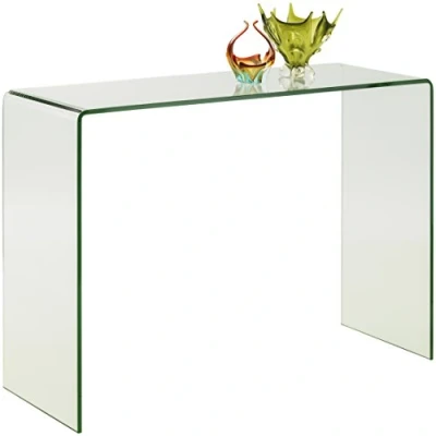 Image of Julian Bowen Amalfi Bent Glass Console Table, Tempered, Height: 76, Width: 110, Depth: 40cm