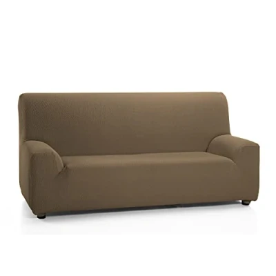 Image of Martina Home Tunez Elastic Sofa Cover, Fabric, Brown (Leather), 2 Seats (120 to 170 cm)