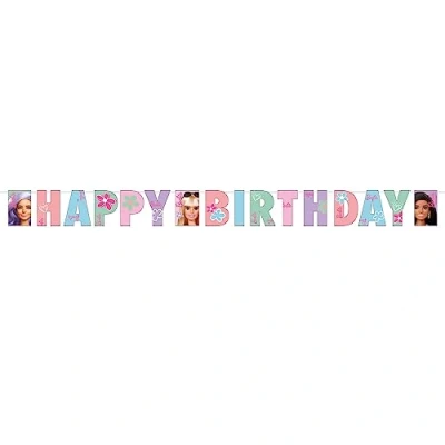 Image of Amscan 9915477 Barbie Sweet Life Happy Birthday Letter Banner Party Decoration 1.8m