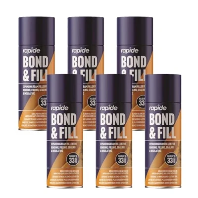 Image of SDMAX Expanding Foam Filler Spray, Bond and Fill, Long Lasting Seal, Ideal for Bonding, Filling, Sealing Insulating Cracks, Gaps, Fills Up to 33 Litres, 500ML (6 PCS)