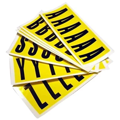 Image of Self Adhesive Labels Letters A Z, Easy Warehouse Identification, Clean Peel Leaves No Residue, Each Card is 38mm High X 90mm Wide Yellow