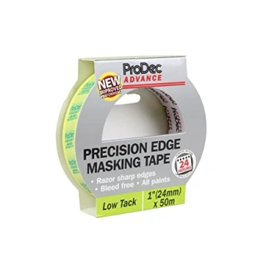 Image of ProDec Advance ATMT006 24mm (1 inch) x 50m Low Tack Precision Edge Multi Surface Painters Masking Tape For Razor Sharp Lines with No Paint Bleed Indoor Painting and Decorating, Green