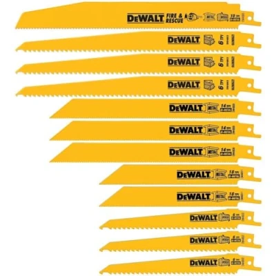 Image of DEWALT Reciprocating Saw Blades, Bi Metal Set with Case, 12 Piece (DW4892)