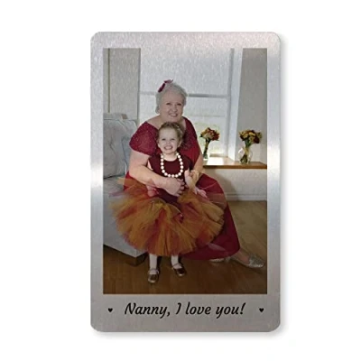 Image of PERSONALISED Photo Wallet Card Nanny Mothers Day Birthday Gift From Grandchildren