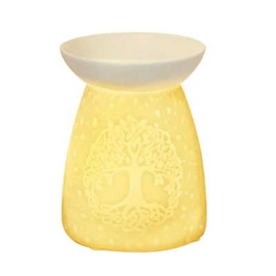 Image of Wax Melt Oil Burner Tealight Holder Diffuser Ornament Aromatherapy Gift (Tree Of Life)