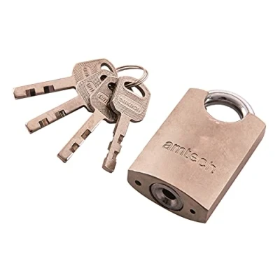 Image of Amtech T1610 40mm Steel Padlock with Keys, 7mm Hardened Shackle, Precision Locking Mechanism Security