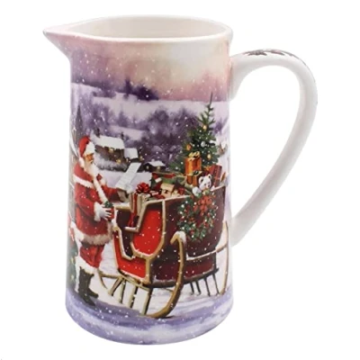 Image of lesser and pavey LP52643 Ceramic Jug Santa design 1 Pc, Multicolor