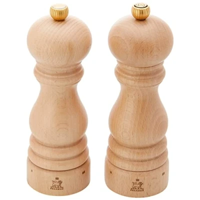 Image of Peugeot Paris u’Select Salt and Pepper Mill Set Adjustable Grinders Beechwood, Natural, 18 cm