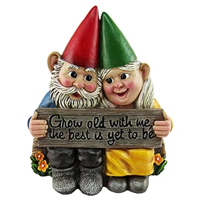 Image of Garden Gnome Statue Couple Fairy Dwarf Resin Hand Painted Ornament Romantic Indoor Outdoor Patio Home Decoration