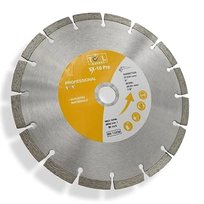 Image of 230mm Universal Segmented Diamond Blade for Angle Grinder, SX 10 PRO Cutting Discs Masonry Cutting, Bricks, Reinforced Concrete, Roofing Materials, Kerb